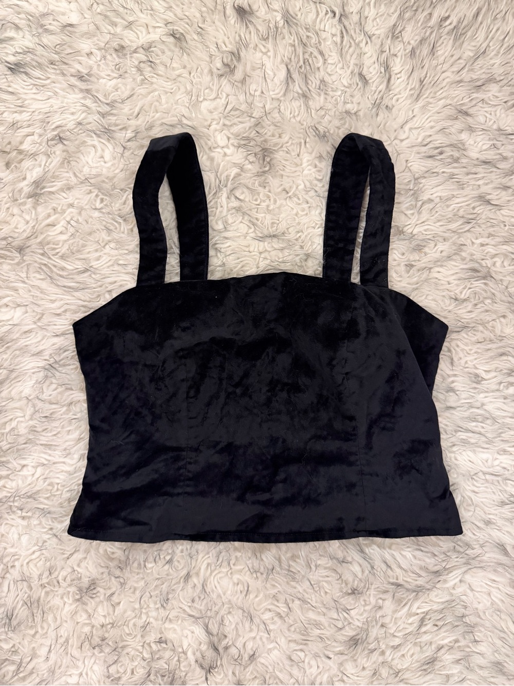 Maeve by Anthropologie ‘Emmanuelle’ Velvet Crop Top - Black